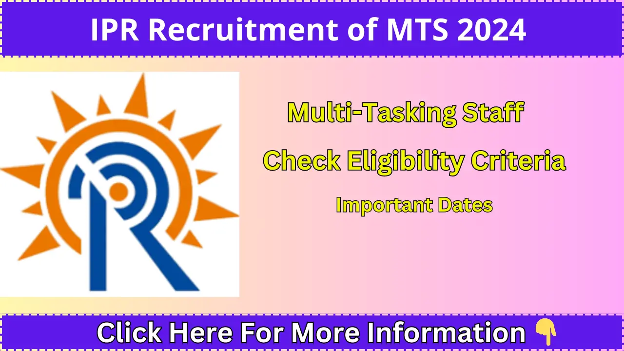 IPR Recruitment of MTS 2024