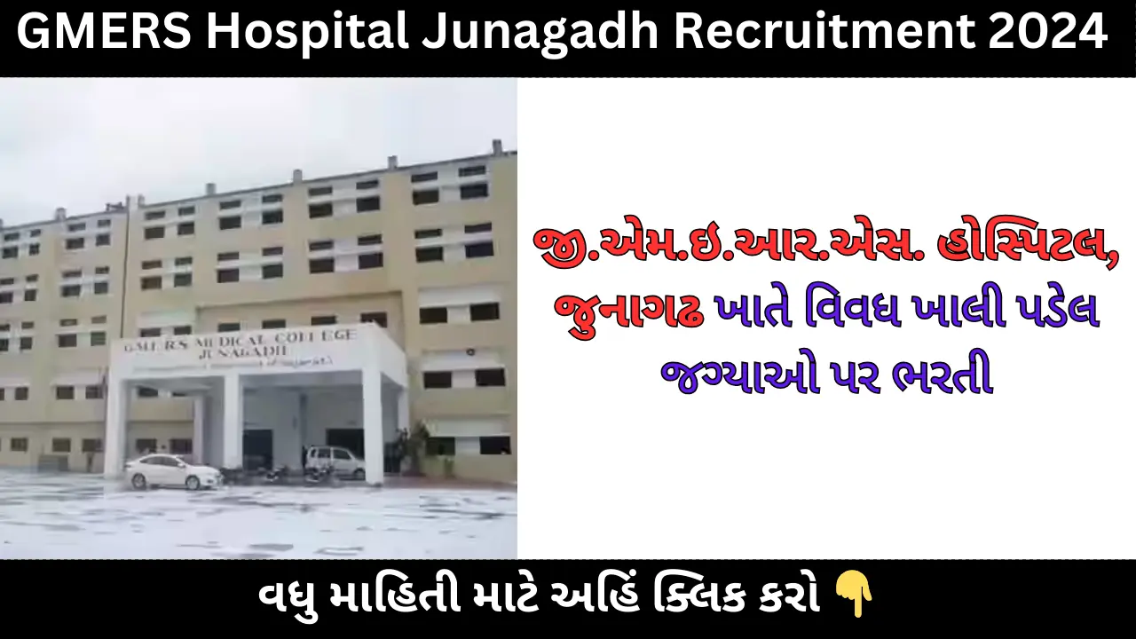 GMERS Hospital Junagadh Recruitment 2024