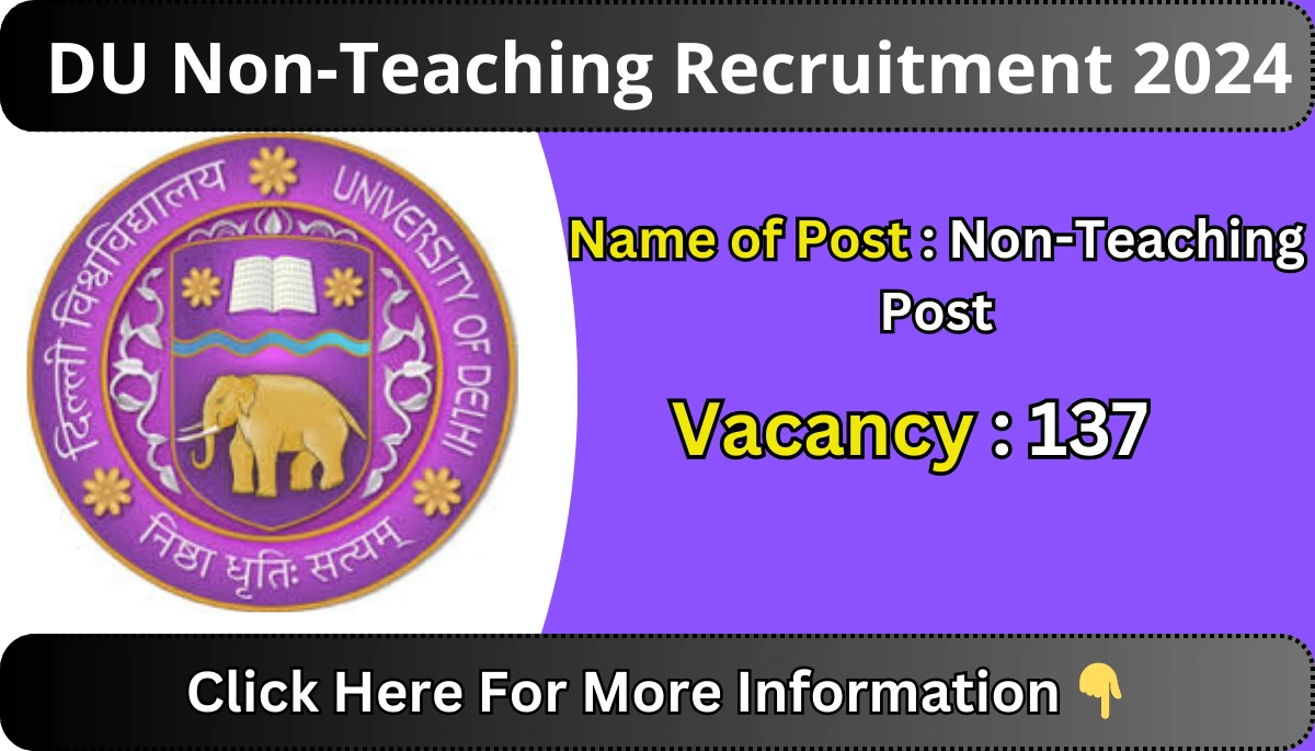 DU Non-Teaching Recruitment 2024