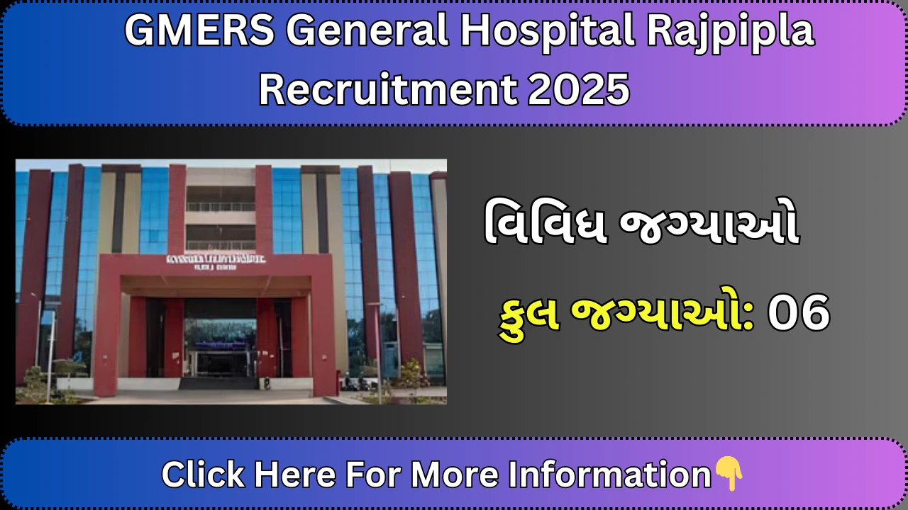 GMERS General Hospital Rajpipla Recruitment 2025