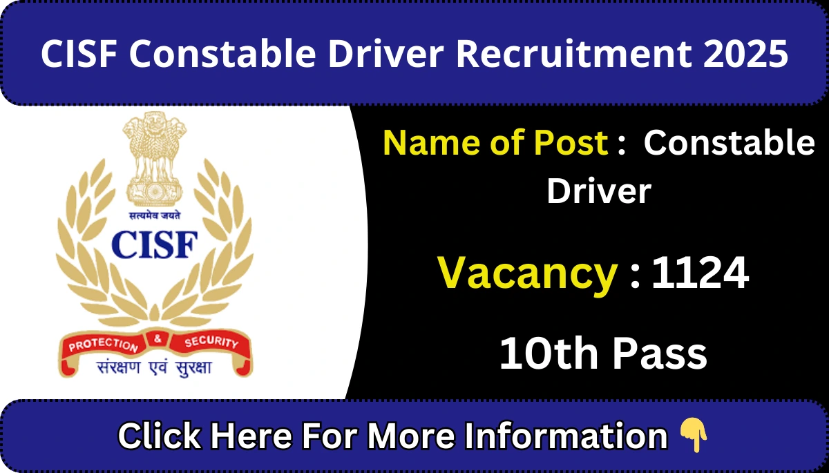 CISF Constable Driver Recruitment 2025