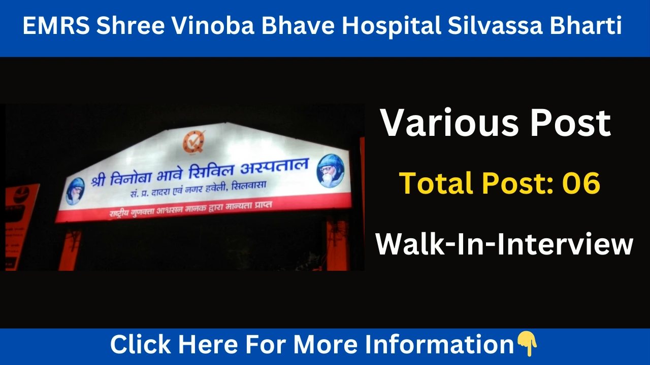 EMRS Shree Vinoba Bhave Hospital Silvassa Bharti 2025