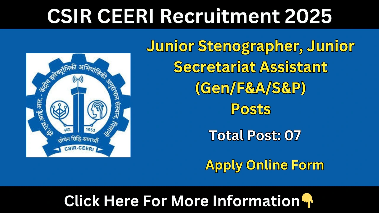 CSIR CEERI Recruitment 2025