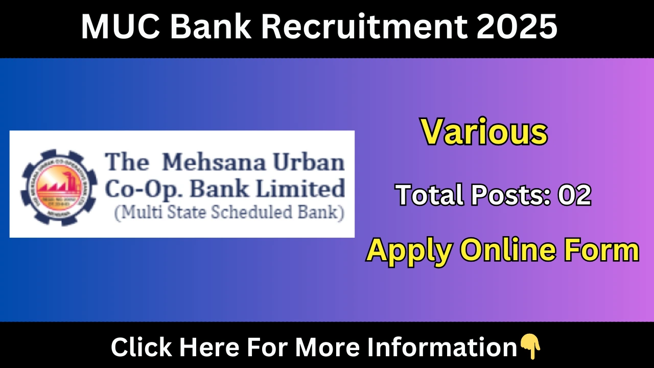 MUC Bank Recruitment 2025