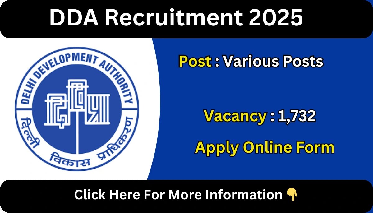 DDA Recruitment 2025