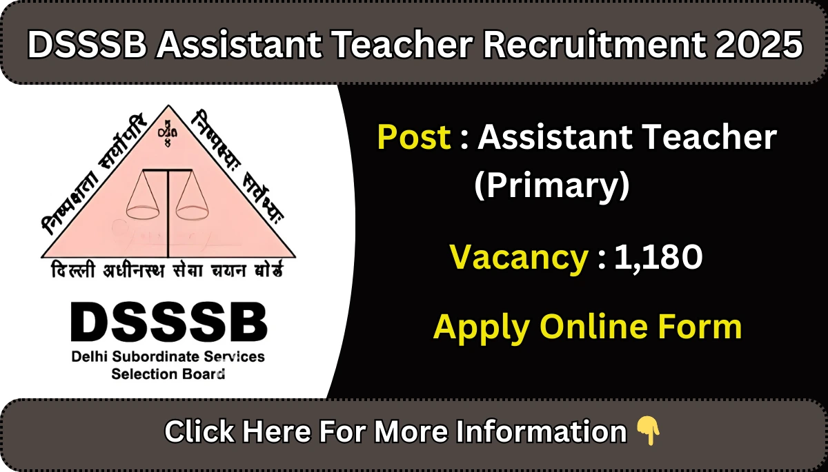DSSSB Assistant Teacher Recruitment 2025