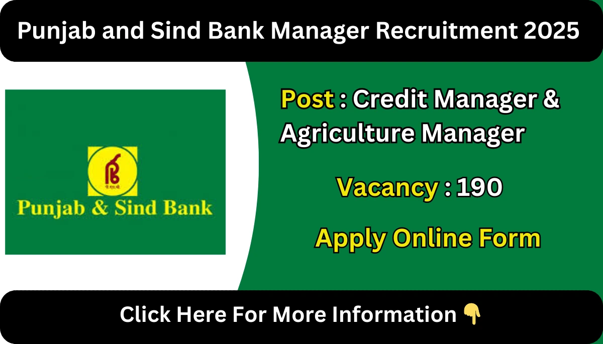 Punjab and Sind Bank Manager Recruitment 2025