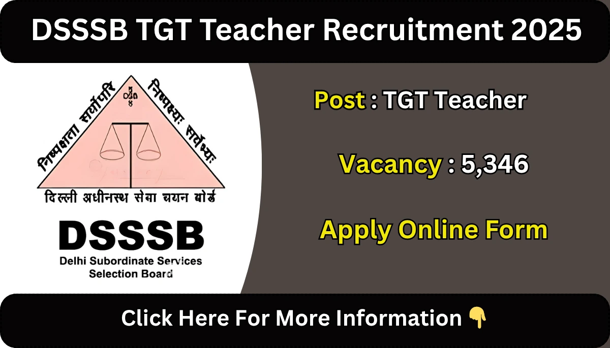 DSSSB TGT Teacher Recruitment 2025
