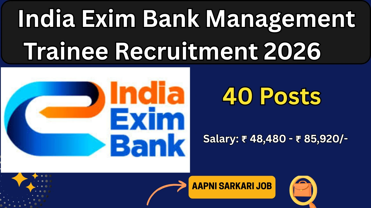 India Exim Bank Management Trainee Recruitment 2026
