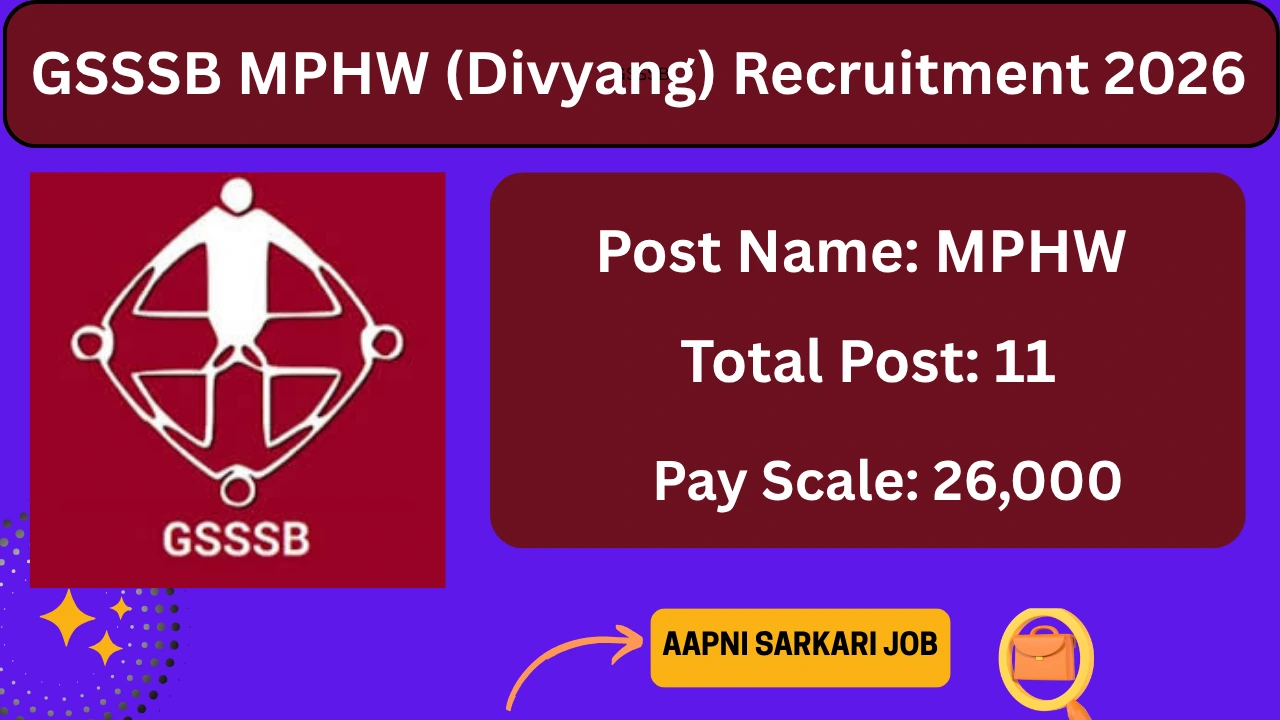 GSSSB MPHW (Divyang) Recruitment 2026